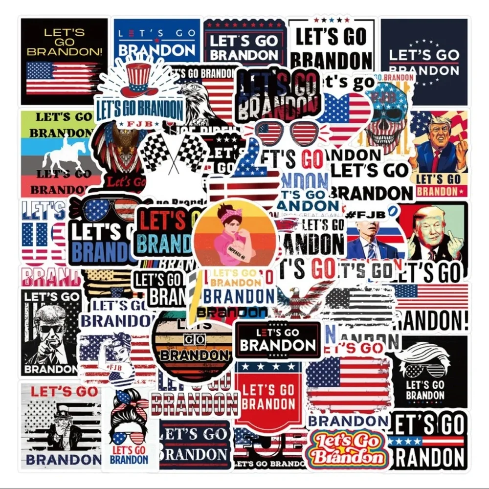 $1 Let’s go Brandon Stickers. 10 at random. $1 WITH ANY $10 ORDER OR MORE